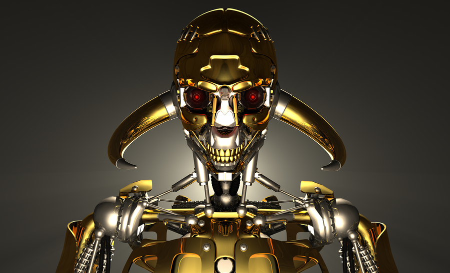 3d render of advanced robot cyborg skeleton
